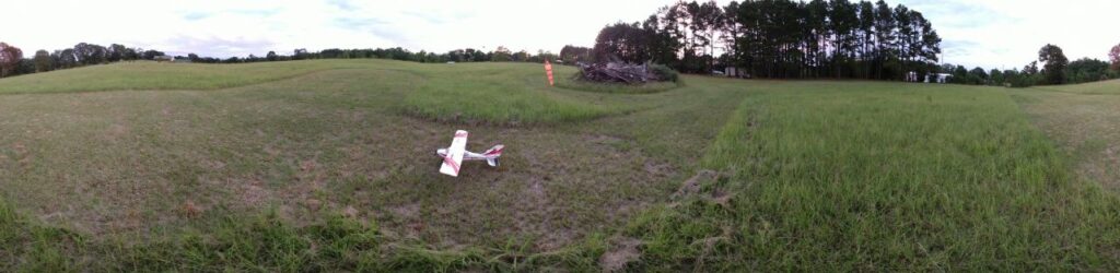 Panoramic of Cottonwood, Alabama airfield with Apprentice 15 taxiing